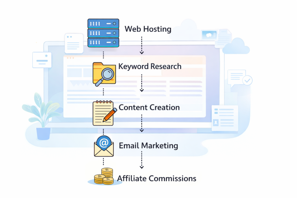 recommended affiliate marketing tools for beginners workflow