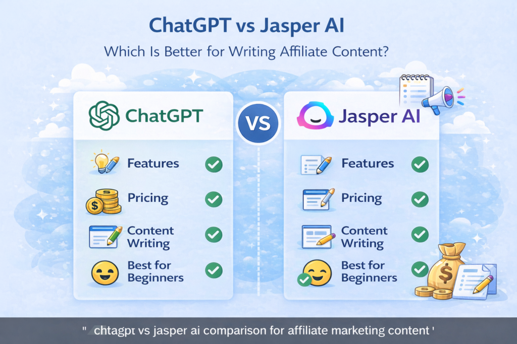 chatgpt vs jasper ai comparison for affiliate marketing content creation