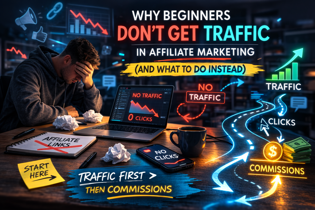 Why Beginners Don’t Get Traffic in Affiliate Marketing